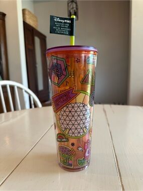 Disney Parks Epcot Starbucks Tumbler with Straw (no pins included)